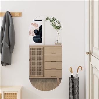 Espelho de parede vidaXL | oval 35x80 cm | vidro - 1