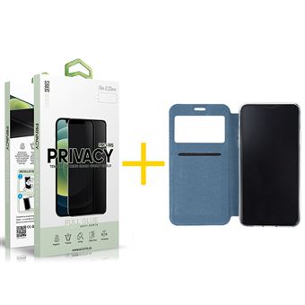 Conjunto 1 x Película de Vidro Anti-Spy + Capa skyhe para iPhone 11 Pro | Gandy Flip Cover - Azul - 1