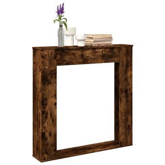 Cornija de lareira vidaXL | 100x20x100 cm | derivados madeira carvalho fumado - 1