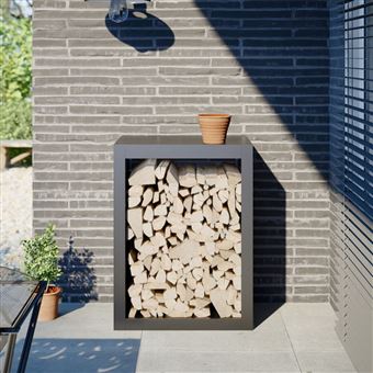 Suporte para lenha vidaXL | 60x40x80 cm | aço antracite - 1
