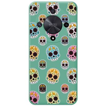 Capa Tumundosmartphone de silicone líquido verde para Honor Magic 6 Lite 5G Catrina desenhos de design - 1