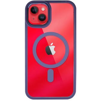 Capa Headcase® MagSafe Premium Transparente com Rebordo Colorido para Apple iPhone 14 Plus - Roxo - 1