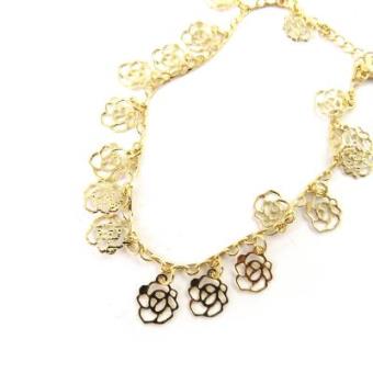 Pulseira tornozelo "" - Rosa Romantica""de ouro - 1