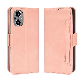 Capa FOXDOCK Protetora para OPPO Reno 8Z | Suporte e Flip de couro PU | À Prova de Choque | Rosa - 1