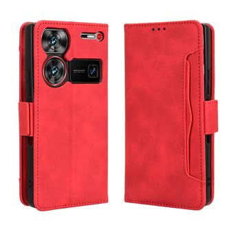 Capa FOXDOCK Protetora para ZTE Nubia Z60 Ultra | Suporte e Flip de couro PU | À Prova de Choque | Vermelho - 1