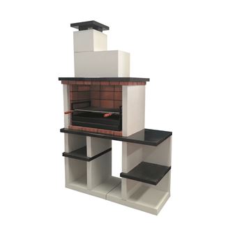Churrasqueira com bancadas ARTICIMENTOS BBQ MAXI | produzida em betão pintado de branco | 128 | 5x55x210cm - 1