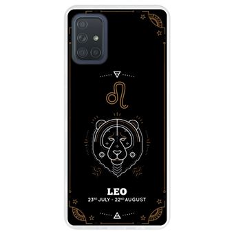 Capa Hapdey para Samsung Galaxy A71 | Silicone Flexível em TPU | Design Leo Zodiac - Transparente