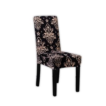 Coberturas de Cadeiras Resistentes a Manchas | Elásticas e Adaptáveis | 4 Unidades - Preto e Dourado - 1