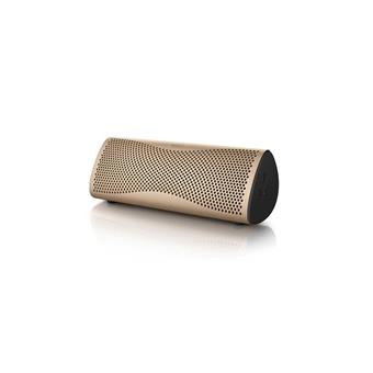 Coluna portátil bluetooth KEF MUO em horizon gold