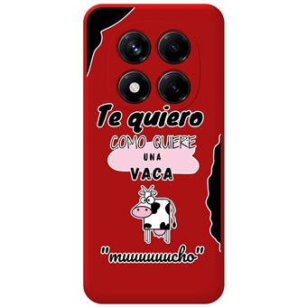 Capa TUMUNDOSMARTPHONE de silicone líquido vermelho para Xiaomi Redmi Note 14 Pro 5G Desenhos de design de vaca - 1