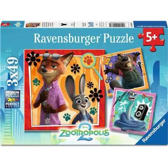 Puzzle Ravensburger Urso, Raposa, Coelho, Serpente Zoomania | 49 Peças - 1