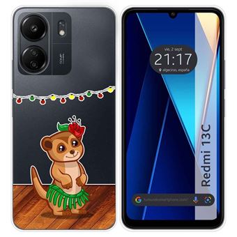 Capa Tumundosmartphone de silicone transparente para Xiaomi Redmi 13C desenhos Meerkat de design - 1