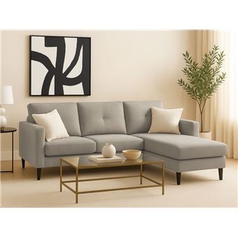 Sofá com Chaise Longue Ideia Home Design Inter | Cinza - 1