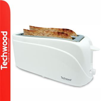 Torradeira TECHWOOD | 2 Ranhuras Compridas | 1300 W - Branco - 1