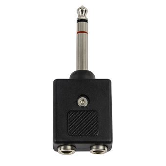 Adaptador Spliter 2 x Jack 3.5mm F para Jack 6.3mm M 2 Canais Mimacro 20088 | Preto - 1