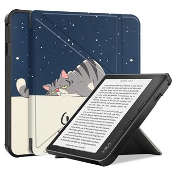 Capa PU + TPU padrão de origami, função de despertar/dormir automático com apoio, gato Magunivers para Kobo Sage - 1