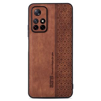 Capa e TPU + PU AZNS para Xiaomi Redmi Note 11T 5G/Note 11S 5G/Note 11 5G (MediaTek)/Poco M4 Pro 5G - Castanho - 1