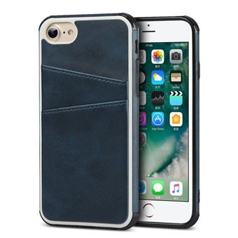 Capa Magunivers TPU + PU com Dois Titulares de Cartão Azul para iPhone 8/7/6