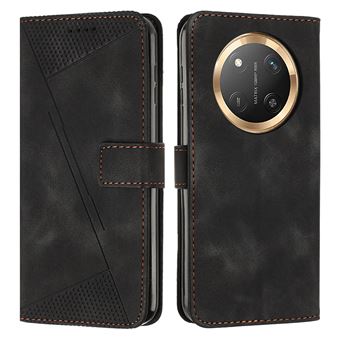 Capa FOXDOCK para Honor Magic 7 Lite | Pele | Flip | 3 Compartimentos para Cartões | Preto - 1