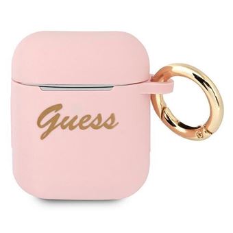 Capa Original Silicone Guess Vintage Airpods Rosa - 1
