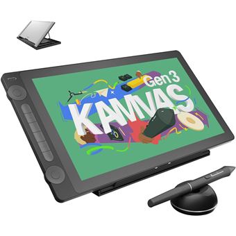Tablet Gráfica HUION Kamvas 16 Gen3 | 15,8" | 2,5K | QHD | Vidro Antirreflexo | 99% sRGB | PenTech 4.0 | 16384 Níveis de pressão | Dois botões giratórios - 1