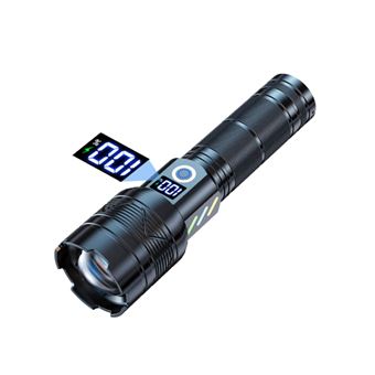 Lanterna LED Recarregável Chronos |  15000LM | 5 Modos de Zoom | À prova d'água IPX6 | Preto - 1