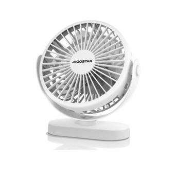 Ventilador de Mesa Portátil AIGOSTAR | 6'' | 5 Lâminas | 3 Velocidades | 1500mAh | Branco - 1
