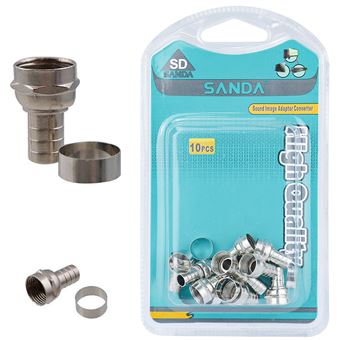 Adaptador Sanda SD-7320 | Conector Parafuso RG6|59 Tipo-F - Branco - 1
