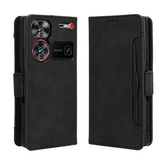 Capa FOXDOCK Protetora para ZTE Nubia Z60 Ultra | Suporte e Flip de couro PU | À Prova de Choque | Preto - 1