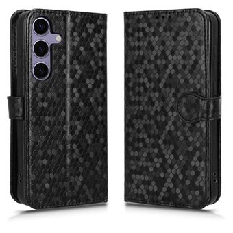 Capa GANGXUN para Samsung Galaxy S25 Plus | Pele | Fecho Magnético | Padrão Geométrico | Preto - 1