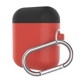 Capa silicone bicolor WISETONY para Apple AirPods 1 / 2 Vermelho e Preto - 1