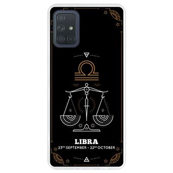 Capa Hapdey para Samsung Galaxy A71 | Silicone Flexível em TPU | Design Libra Zodiac - Transparente