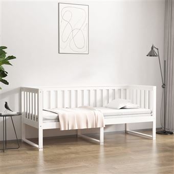 Sofá-cama vidaXL | 80 x 200 cm | Madeira de Pinho Maciça branco - 1