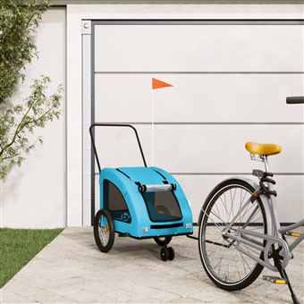 Reboque bicicleta para Animais vidaXL | Tecido oxford/ferro azul - 1