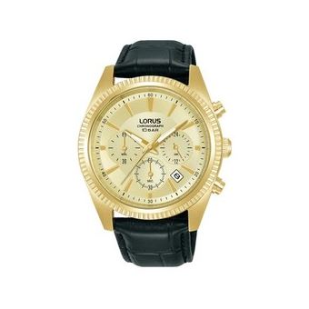 Relógio Homem Lorus Chronograph RT302LX9 | Aço Dourado com Pulseira de Couro Preta - 1