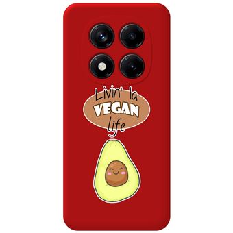 Capa TUMUNDOSMARTPHONE de silicone líquido vermelho para Xiaomi Redmi Note 14 Pro 5G Vegan Life Design Desenhos - 1