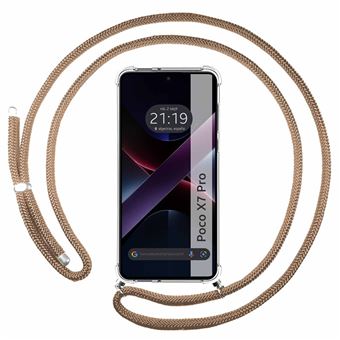 Capa TUMUNDOSMARTPHONE transparente para Xiaomi Poco X7 Pro 5G com cordão Camel - 1