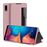 Capa Magunivers Pu Giro com Suporte e Janela de Visualização Ouro Rosa para Samsung Galaxy A20E_0