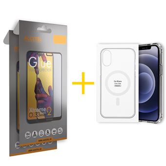 Pack 2 x Película de Vidro Temperado Full + Capa Accetel Apple iPhone XS Max Compatível com Magsafe Magnetic - Transparente Clear - 1