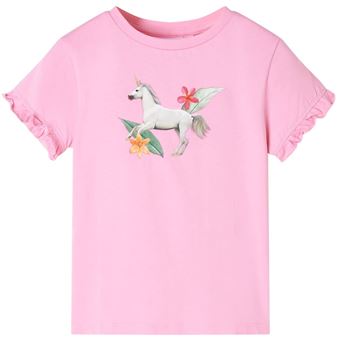 T-shirt para criança vidaXL | rosa-choque 128 | 7 a 8 anos - 1