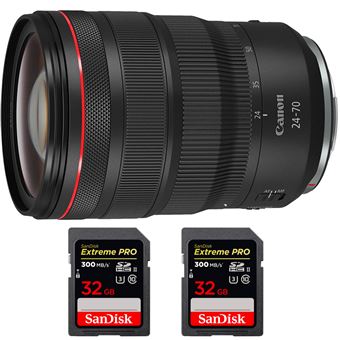 Canon RF 24-70 mm f/2,8L IS USM + 2 SanDisk 32GB Extreme PRO UHS-II SDXC 300 MB/s + PDF 15 Técnicas para Melhorar as suas Fotografias - 1