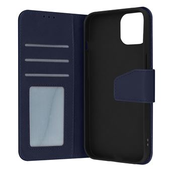 Capa de Couro Premium Avizar para iPhone 14 Pro | Função de Suporte de Vídeo - Azul Escuro - 1