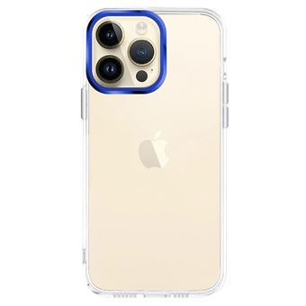 Capa em Acrilico Rigido Transparente Headcase® Space Case com Rebordo Câmara em Alumínio para Apple iPhone 14 Pro Max - Azul - 1