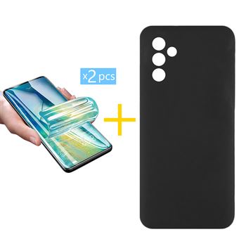 Pack 2 x Película de Hidrogel + Capa skyhe para Samsung Galaxy S25 5G | Silicone Líquido | Preto - 1