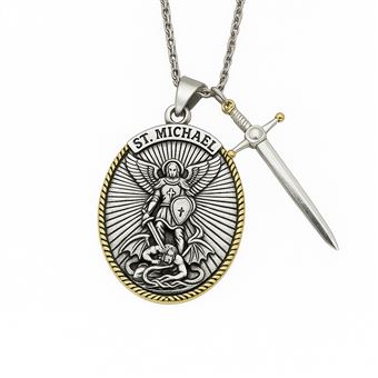 Pingente São Miguel Amuleto Protetor de Aço Inoxidável - ARCHANGEL - 1