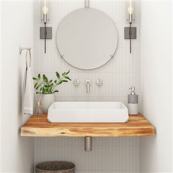 Bancada de casa de banho retangular vidaXL | 70x60x3,8 cm | acácia maciça - 1