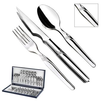 Faqueiro Utilinox Facho Churrasco | 12 Facas Bife + 12 Garfos Mesa + 12 Colheres Mesa + 12 Colheres Chá | 48 Peças | Inox - 1