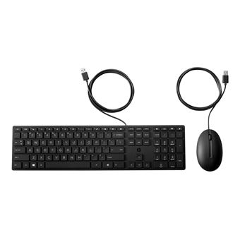 Teclado com Fios + Rato HP Teclado e Rato com fios com Desktop 320MK | Preto - 1