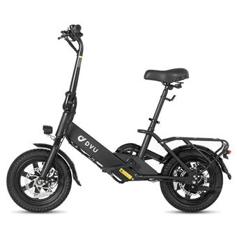 Mini Bicicleta Elétrica Dobrável DYU C3 | 14" | 250 W | 36 V | 7,5 Ah | Preto - 1