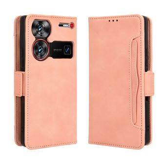 Capa FOXDOCK Protetora para ZTE Nubia Z60 Ultra | Suporte e Flip de couro PU | À Prova de Choque | Rosa - 1